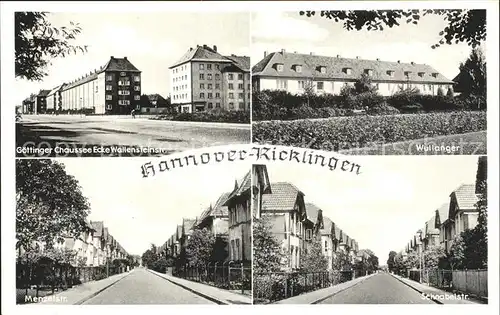 Ricklingen Goettinger Chaussee Wullanger Menzelstrasse Schnabelstrasse Kat. Hannover