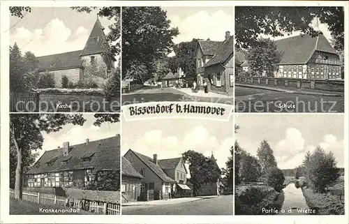 Bissendorf Hannover Kirche Dorfpartie Schule Wietze Krankenanstalt Kat. Wedemark