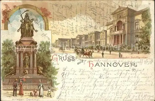 Hannover Kriegerdenkmal Schiffgraben Reichspost Kat. Hannover