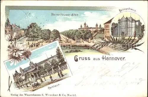 Hannover Herrenhaeuser Allee Palmenhaus Restaurant Parkhaus Reichspost Kat. Hannover