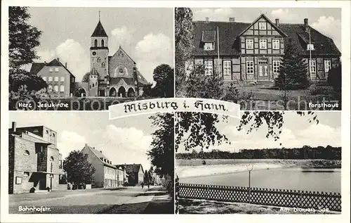 Misburg Anderten Herz Jesu Kirche Forsthaus Blauer See Bahnhofstrasse Kat. Hannover