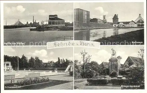 Sehnde Hafen Kaliwerk Schwimmbad Kriegerdenkmal Kat. Sehnde