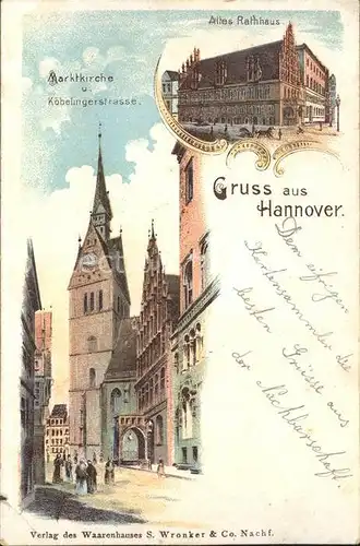 Hannover Marktkirche Koebelingerstrasse Altes Rathaus Kat. Hannover