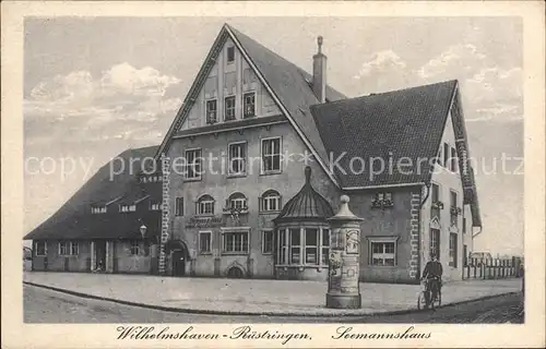 Ruestringen Restaurant und Cafe Seemannshaus Litfass Saeule Kat. Wilhelmshaven