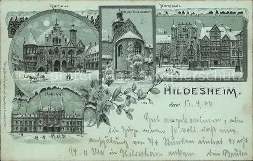 Hildesheim Rathaus 1000jaehriger Rosenstock Kirche Marktplatz Bahnhof Kat. Hildesheim