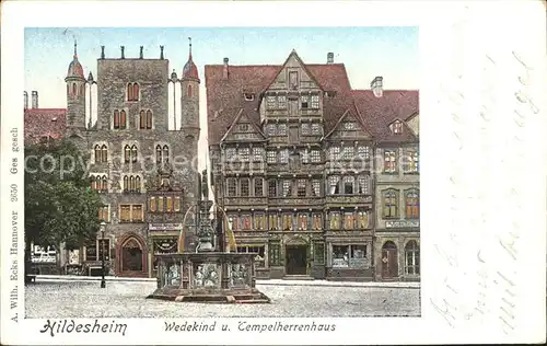 Hildesheim Wedekind und Tempelherrenhaus Brunnen Kat. Hildesheim