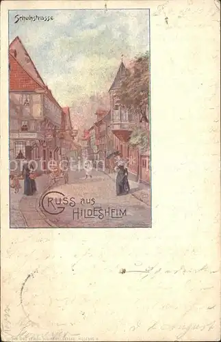 Hildesheim Schuhstrasse Kuenstlerkarte Reichspost Kat. Hildesheim