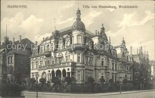 Hannover Villa von Hindenburg Wedekindstrasse Kat. Hannover