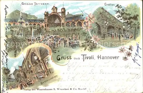 Hannover Tivoli Garten Musikpavillon Grosse Terrasse Grotten Restauration Kat. Hannover