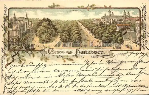 Hannover Herrenhaeuser Allee Litho Reichspost Kat. Hannover