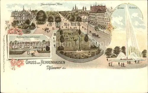 Herrenhausen Hannover Schloss Grosse Fontaine Kat. Hannover