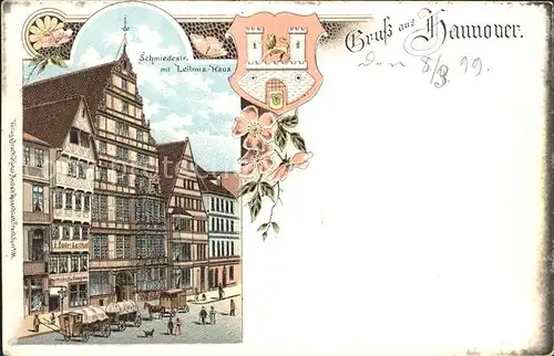 Hannover Schmiedestrasse mit Leibnizhaus Kat. Hannover