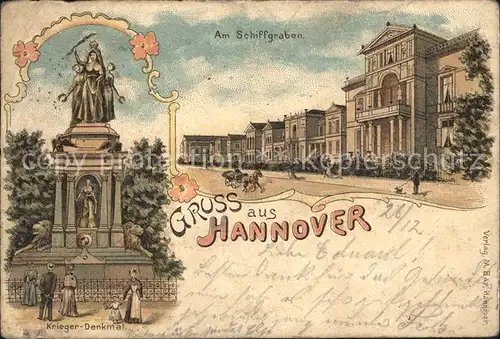 Hannover Kriegerdenkmal Am Schiffgraben Reichspost Kat. Hannover