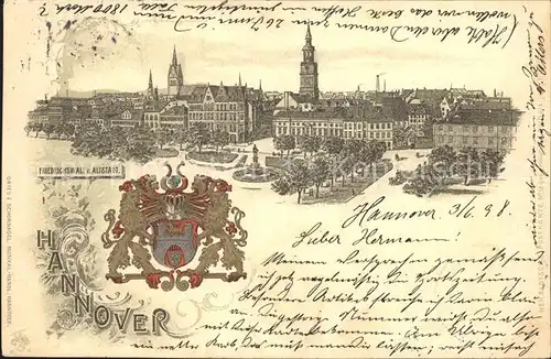 Hannover Friedrichswall und Altstadt Wappen Kat. Hannover