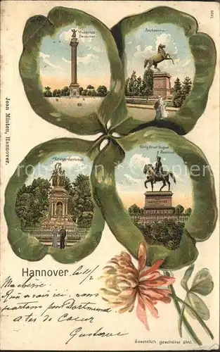 Hannover Waterloo Saeule Sachsenross Koenig Ernst August Denkmal Kriegerdenkmal Kat. Hannover