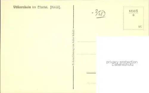 Voelkershain im Efzetal Federzeichnung Kat. Knuellwald