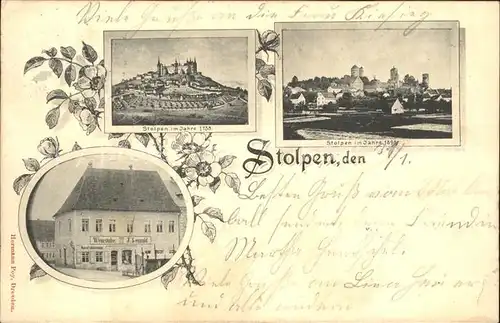 Stolpen Mittelalterliches Stadtbild Stolpen 1898 Weinstube Leupold Kat. Stolpen