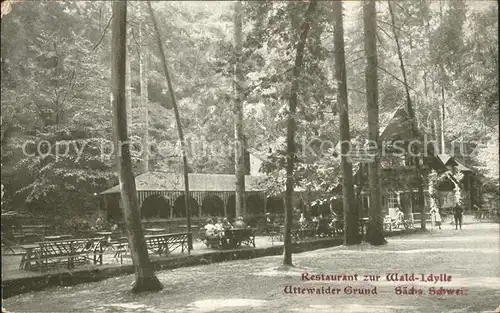 Uttewalder Grund Restaurant zur Wald Idylle Kat. Wehlen