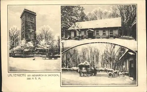 Neukirch Lausitz Valtenberg Gasthof Turm Pferdegespann Kat. Neukirch Lausitz