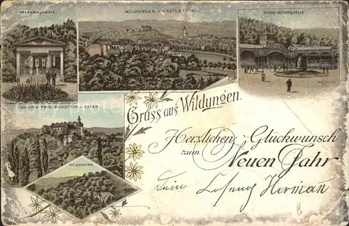 Bad Wildungen Helenenquelle Total Georg Victor Quelle Schloss Friedrichstein Helenenthal Kat. Bad Wildungen