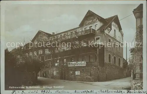 Rathewalde Mittags Gasthof Kat. Hohnstein