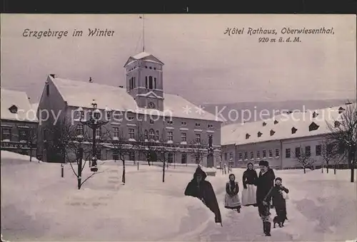 Oberwiesenthal Erzgebirge Hotel Rathaus im Winter Kat. Oberwiesenthal