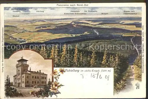 Oberwiesenthal Erzgebirge Panorama Fichtelberg Unterkunftshaus Kat. Oberwiesenthal