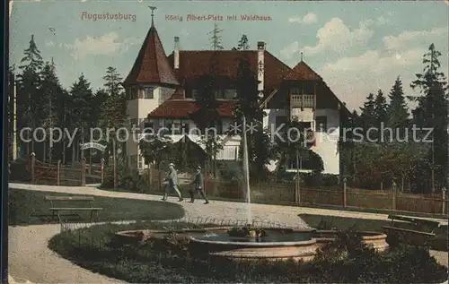 Augustusburg Koenig Albert Platz mit Waldhaus Kat. Augustusburg