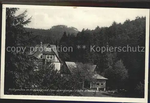 Krippen Bad Schandau Roelligmuehle im Krippengrund Kat. Bad Schandau