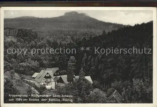 Krippen Bad Schandau Roelligmuehle im Krippengrund Kat. Bad Schandau