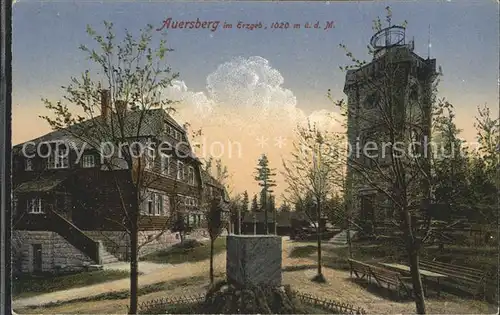 Auersberg Wildenthal Berggasthaus mit Aussichtsturm Kat. Eibenstock