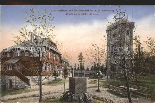 Auersberg Wildenthal Unterkunftshaus mit Aussichtsturm Kat. Eibenstock