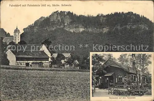 Papstdorf mit Papststein Restaurant  Kat. Gohrisch