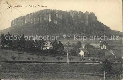 Pfaffenstein Koenigstein Saechsische Schweiz Gesamtansicht Kat. Koenigstein Saechsische Schweiz