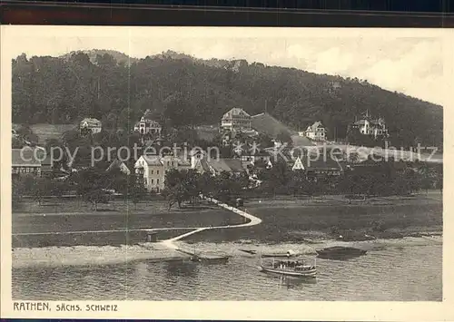 Rathen Saechsische Schweiz Villa Hanne Elbe Dampfer Kat. Rathen Sachsen