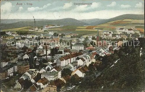 Aue Erzgebirge Panorama Kat. Aue