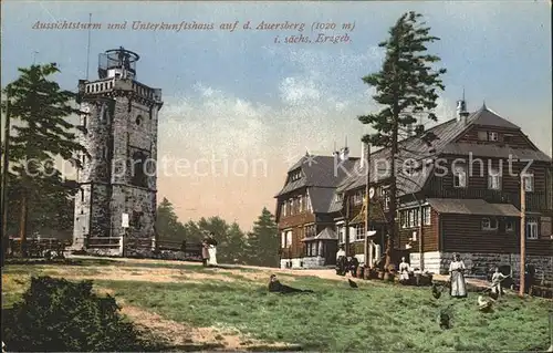 Wildenthal Eibenstock Aussichtsturm und Unterkunftshaus auf dem Auersberg