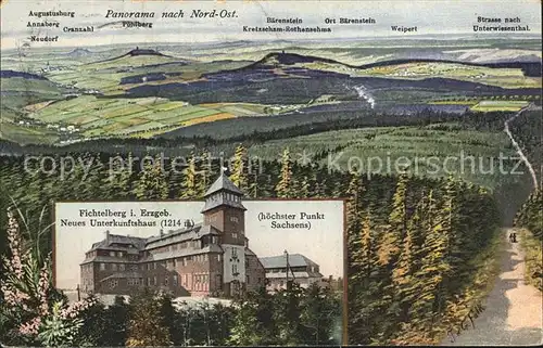 Fichtelberg Oberwiesenthal Panorama Neues Unterkunftshaus Kat. Oberwiesenthal