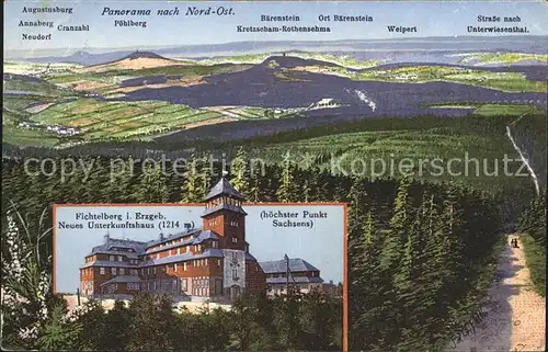 Fichtelberg Oberwiesenthal Panorama Neues Unterkunftshaus Kat. Oberwiesenthal