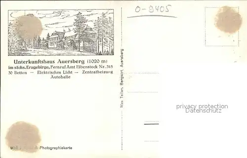 Auersberg Wildenthal Aussichtsturm Kat. Eibenstock