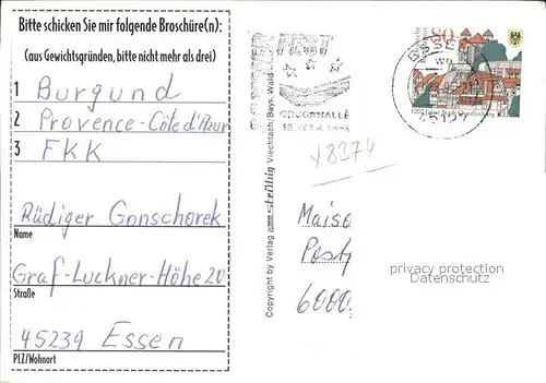Viechtach Bayerischer Wald Gasthof zum Hirschen Gastraeume Kat. Viechtach