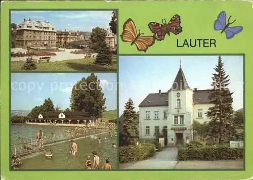 Lauter Schwarzenberg Erzgebirge Markt Freibad Rathaus Kat. Lauter Sachsen