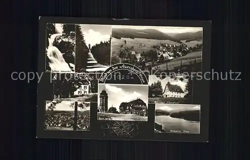 Auersberg Wildenthal Blauenthaler Wasserfall Aussichtsturm Eibenstock Ferienheim Buehlhaus Turm und Berghaus Talsperre Sosa Kat. Eibenstock