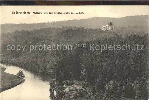 Niederschlema Muldental mit Erholungsheim des VDM Kat. Bad Schlema