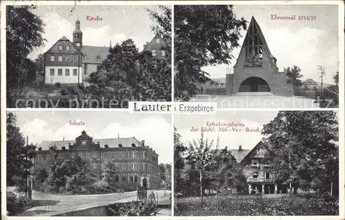 Lauter Schwarzenberg Erzgebirge Kirche Ehrenmal Schule Erholungsheim Kat. Lauter Sachsen