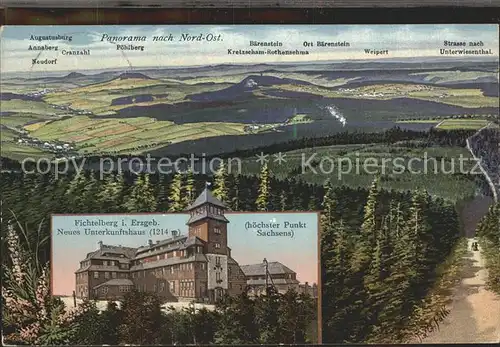 Fichtelberg Oberwiesenthal Panorama Neues Unterkunftshaus Kat. Oberwiesenthal