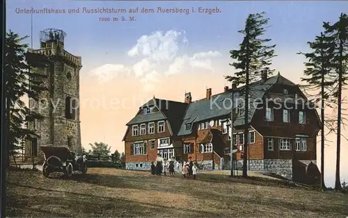 Auersberg Wildenthal mit Aussichtsturm und Unterkunftshaus Kat. Eibenstock