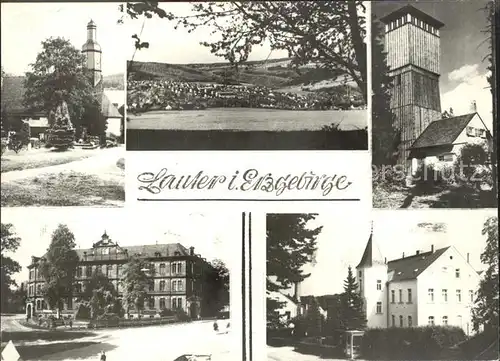 Lauter Schwarzenberg Erzgebirge Kirche Total Turm Schloss Kat. Lauter Sachsen