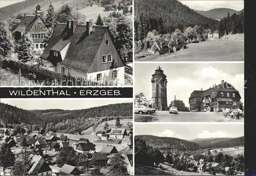 Wildenthal Eibenstock Teilansichten HO Berghotel und Aussichtsturm auf dem Auersberg