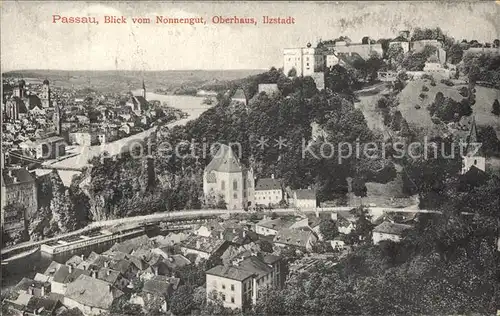 Passau Blick vom Nonnengut mit Oberhaus Ilzstadt Kat. Passau